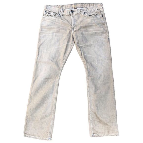 RARE True Religion Jeans Size 42 RICKY FLAP T Brown - Picture 4 of 12